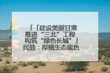 「建设美丽甘肃 推进“三北”工程 构筑“绿色长城”」民勤：厚植生态底色 筑牢绿色屏障