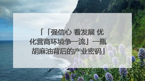 「强信心 看发展 优化营商环境争一流」一瓶胡麻油背后的产业密码