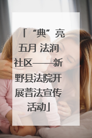 “典”亮五月 法润社区——新野县法院开展普法宣传活动