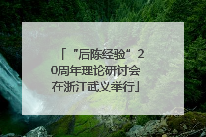 “后陈经验”20周年理论研讨会在浙江武义举行