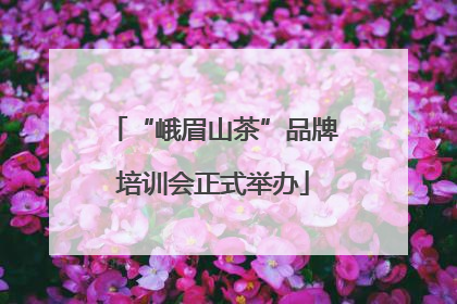 “峨眉山茶”品牌培训会正式举办