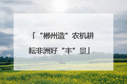 “郴州造”农机耕耘非洲好“丰”景