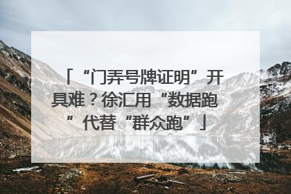 “门弄号牌证明”开具难？徐汇用“数据跑”代替“群众跑”