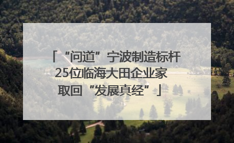 “问道”宁波制造标杆 25位临海大田企业家取回“发展真经”