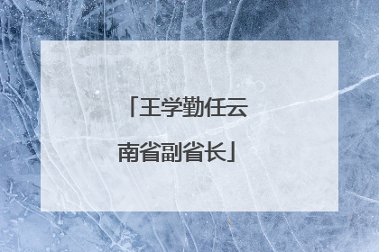 王学勤任云南省副省长