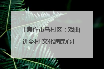 焦作市马村区：戏曲进乡村 文化润民心