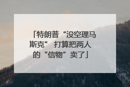 特朗普“没空理马斯克” 打算把两人的“信物”卖了