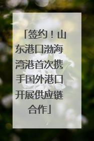 签约！山东港口渤海湾港首次携手国外港口开展供应链合作
