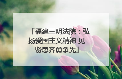 福建三明法院：弘扬爱国主义精神 见贤思齐勇争先
