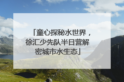 童心探秘水世界，徐汇少先队半日营解密城市水生态