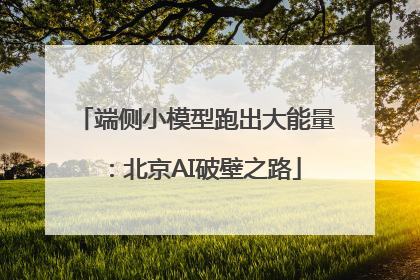 端侧小模型跑出大能量：北京AI破壁之路