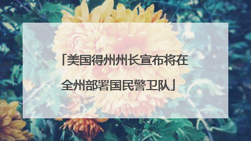 美国得州州长宣布将在全州部署国民警卫队