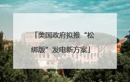 美国政府拟推“松绑版”发电新方案