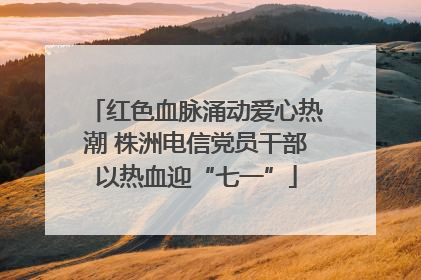 红色血脉涌动爱心热潮 株洲电信党员干部以热血迎“七一”