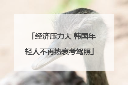经济压力大 韩国年轻人不再热衷考驾照