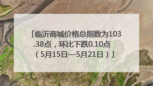 临沂商城价格总指数为103.38点，环比下跌0.10点（5月15日—5月21日）