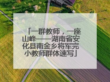一群教师，一座山峰——湖南省安化县南金乡将军完小教师群体速写
