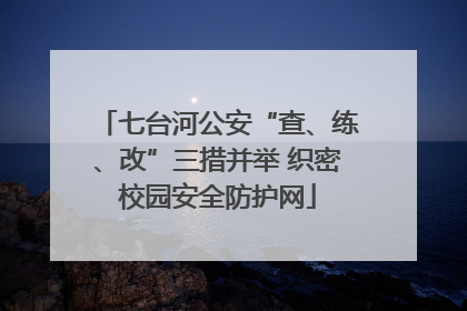 七台河公安“查、练、改”三措并举 织密校园安全防护网