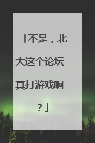 不是，北大这个论坛真打游戏啊？