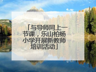 与导师同上一节课，乐山柏杨小学开展新教师培训活动