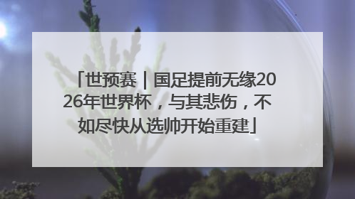 世预赛｜国足提前无缘2026年世界杯，与其悲伤，不如尽快从选帅开始重建