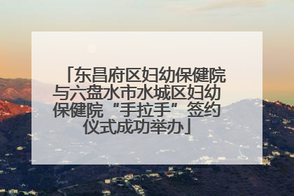 东昌府区妇幼保健院与六盘水市水城区妇幼保健院“手拉手”签约仪式成功举办