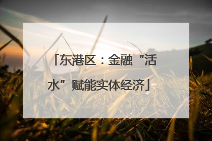 东港区：金融“活水”赋能实体经济