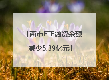 两市ETF融资余额减少5.39亿元