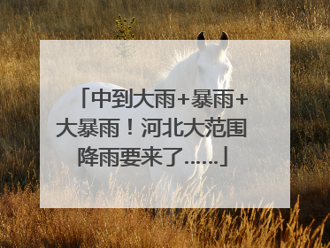 中到大雨+暴雨+大暴雨！河北大范围降雨要来了……