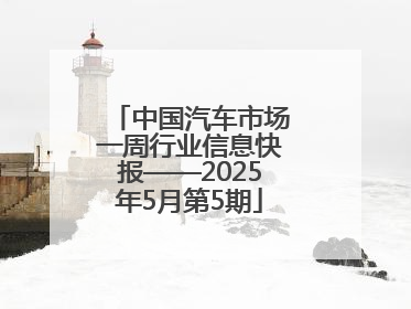 中国汽车市场一周行业信息快报——2025年5月第5期