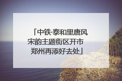 中铁·泰和里唐风宋韵主题街区开市 郑州再添好去处