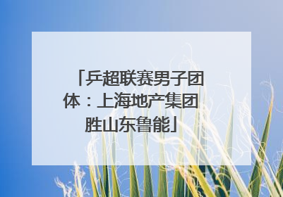 乒超联赛男子团体：上海地产集团胜山东鲁能