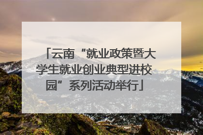 云南“就业政策暨大学生就业创业典型进校园”系列活动举行