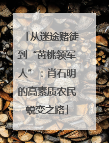 从迷途赌徒到“黄桃领军人”：肖石明的高素质农民蜕变之路