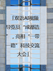 双语AI视频导览员“成都造”，亮相“一带一路”科技交流大会