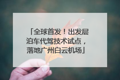 全球首发！出发层泊车代驾技术试点，落地广州白云机场