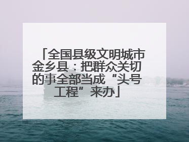 全国县级文明城市金乡县：把群众关切的事全部当成“头号工程”来办