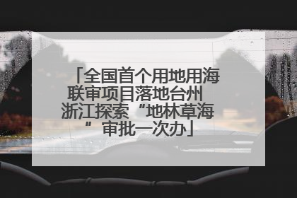 全国首个用地用海联审项目落地台州 浙江探索“地林草海”审批一次办
