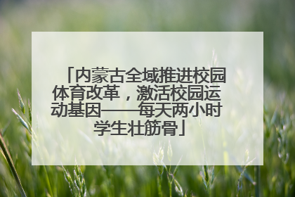 内蒙古全域推进校园体育改革，激活校园运动基因——每天两小时 学生壮筋骨