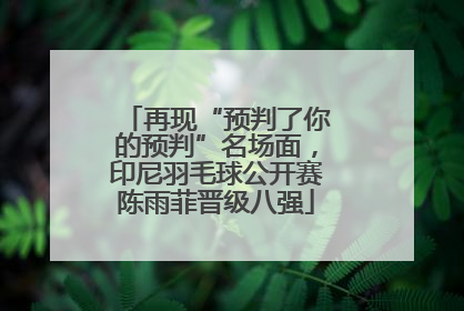 再现“预判了你的预判”名场面，印尼羽毛球公开赛陈雨菲晋级八强