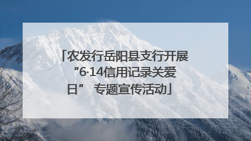 农发行岳阳县支行开展“6·14信用记录关爱日” 专题宣传活动