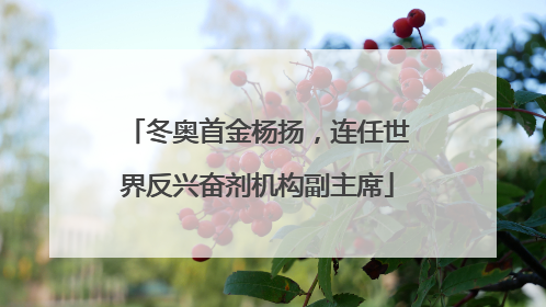 冬奥首金杨扬，连任世界反兴奋剂机构副主席