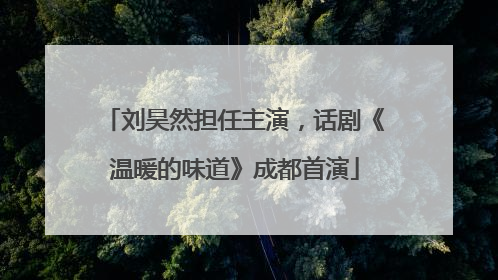 刘昊然担任主演，话剧《温暖的味道》成都首演