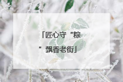 匠心守“粽”飘香老街
