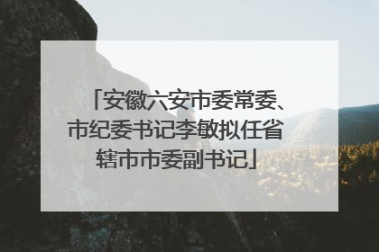 安徽六安市委常委、市纪委书记李敏拟任省辖市市委副书记