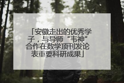 安徽走出的优秀学子，与导师“韦神”合作在数学顶刊发论表重要科研成果