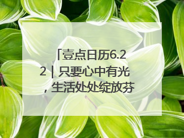 壹点日历6.22｜只要心中有光，生活处处绽放芬芳！周末愉快