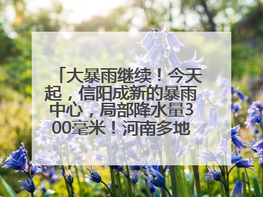 大暴雨继续！今天起，信阳成新的暴雨中心，局部降水量300毫米！河南多地仍将雨雨雨