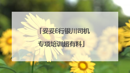妥妥E行银川司机专项培训超有料