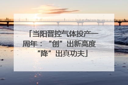 当阳晋控气体投产一周年：“创”出新高度 “降”出真功夫